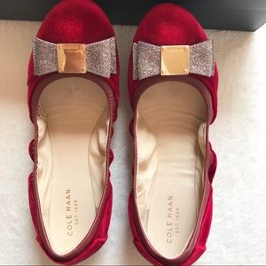 Cole Haan Tali Bow Bellet Flat Velvet 7.5